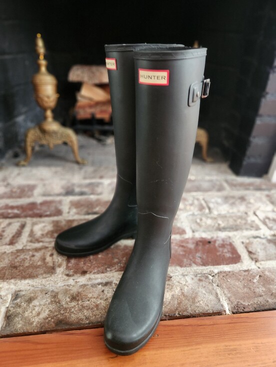 Hunter Shoes - HUNTER Wellies Matt Black Riding Rain Boots